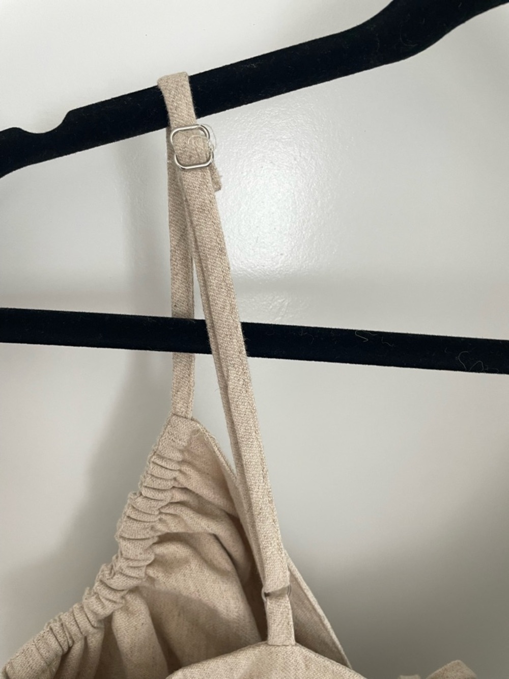 Anthropologie Self Contrast Linen Cotton Mini Dress in Natural Flax Size M. 3 - Picture 5 of 7